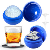 Star Wars Death Star ice cube mold creates two large spheres for cocktails.