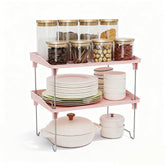STARLATTA 2pcs spice rack organizer front view for compact kitchen storage
