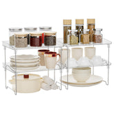 STARLATTA acrylic cabinet organizer set of four, clear and stackable for compact storage.