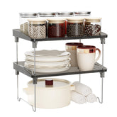 STARLATTA double layer spice rack in black, ideal for expanding pantry storage