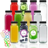 STARSIDE 8 oz square glass bottle with lid for fresh juice on the go