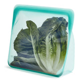 Stasher Aqua Stand-Up Mega Bag front view highlighting its large capacity for meal prep