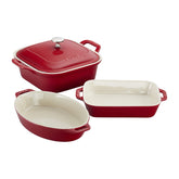 STAUB Ceramic 4-Pc Baking Pans Set, versatile bakeware for casseroles and desserts.