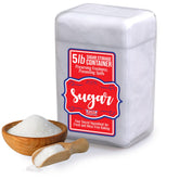 Stay Fresh sugar container with snap-close lid for mess-free storage.