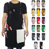 Stenffy apron front view with five pockets for tools and utensils, ideal for DIY tasks.