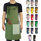 Stenffy olive apron full-coverage design protects clothing during cooking and crafts.