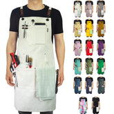 Stenffy kitchen apron with canvas 12oz and multi-pocket design keeps tools organized while cooking.