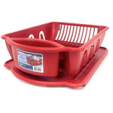 Sterilite 2pc Ultra Sink Set red dish rack for organized drying and space-saving design