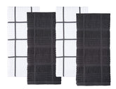 Sticky Toffee towels set4 gray-white folded for everyday kitchen use and quick drying.