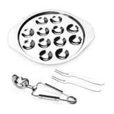 StnKitchExplor escargot plate with 12 holes for elegant snail service at dinner