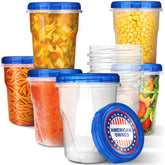 Stock Your Home 32oz plastic containers with twist-top lids for fresh leftovers