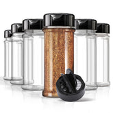 Stock Your Home six-pack spice jars front view for organized pantry storage.