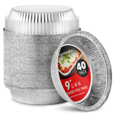 Stock Your Home 9-inch round foil pan with clear dome lid for secure transport of baked goods.