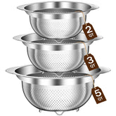 STOCKPOT stainless steel colander 2qt showing compact rust-resistant design for quick rinsing