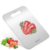 Stron-Dura cutting board stainless-steel top for durable kitchen prep and easy cleanup.