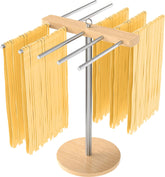 STWWO large pasta drying rack with sturdy base and long arms for even drying.