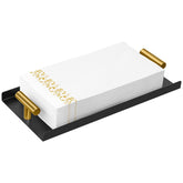 STWWO napkin holder with golden T-handle on bathroom counter for elegance and easy access