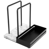 STWWO napkin holder with marble base provides stylish stability on the dining table.