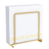 STWWO napkin holder on table with gold finish, saves space and quick napkin access.