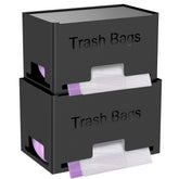 STWWO trash bag holder stackable dispenser with front access for quick changes.