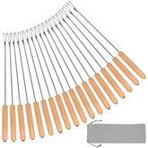 STYDDI fondue fork wooden-handle design for safe dipping and control