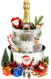SUchict ice-mold-bucket-setup creates a crystal clear ring to chill beverages at parties.