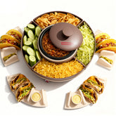 SugarWhisk Lazy Susan Taco Bar assembly shows organized toppings for a party