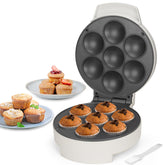 SugarWhisk mini cupcake maker front view showing compact design for small kitchens.