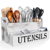 Suli extra large utensil holder two-tier front view keeps tools within reach.