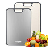 Sumzzz titanium cutting board dual-side meat surface for clean, professional meat prep.
