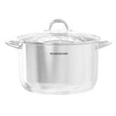 Sunhouse 15.5-quart stockpot with lid for large-batch cooking and efficient heat retention.