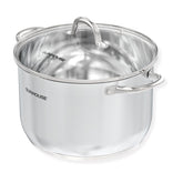 Sunhouse 11qt stock pot with stainless steel body for large batch soups.