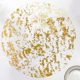 Sunlunckystar gold placemats with 13-inch round mesh design for stylish wedding tables.
