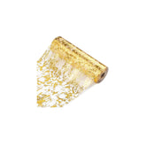 Sunlunckystar gold table runner 11x100 ft laid flat to elevate banquet table glam