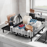 SUNLY expandable dish drying rack with extendable drainboard for extra counter space