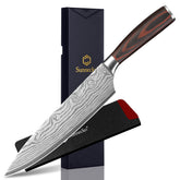Sunnecko Chef Knife 8-Inch blade closeup showing sharp edge for precise slicing