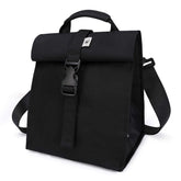 SUNNY BIRD insulated lunch bag close-up shows durable rolltop for all-day freshness.