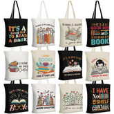 Sunnymove book tote collection in classic neutral colors, ideal for library trips.