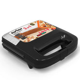 SUNVIVI 3‑in‑1 sandwich maker front view shows compact design for small kitchens.