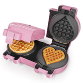 Sunvivi double Belgian waffle maker with dual removable plates for two waffles at once.