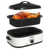 SUNVIVI electric roaster oven with lid for even cooking and juicy results.