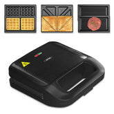 SUNVIVI sandwich maker front view highlights compact design for easy storage.