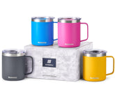 SUNWILL travel mugs 4-pack charcoal color with durable insulation for on-the-go use.