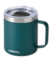 SUNWILL travel mug lid close-up, spill-resistant design for daily commuting.