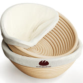 Superbaking Banneton round bread basket 9-inch with smooth surface for clean dough release.