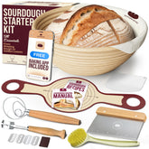 Superbaking banneton basket with natural rattan for even proofing results.