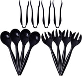 Supernal 72pc plastic serving utensils for buffet setup, sturdy and easy to manage.