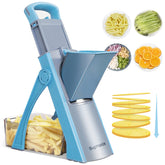 SupMaKin blue mandoline slicer front view for efficient meal prep
