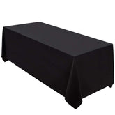 Surmente black tablecloth 90x156 full drape on banquet table for a formal look
