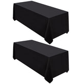 Surmente two-pack black tablecloths stacked for event prep